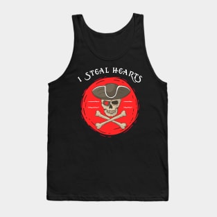 I Steal Hearts Pirate Quotes For Valentine's Day Skull Love Tank Top